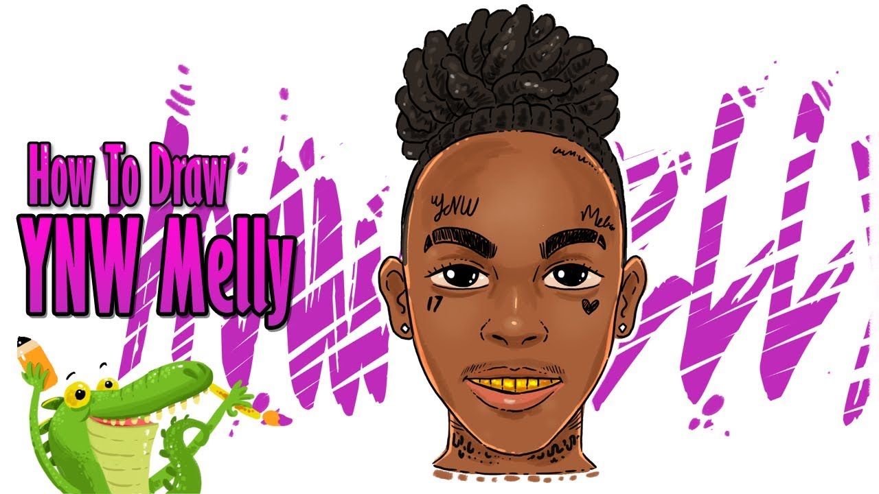 how to draw ynw melly step by step