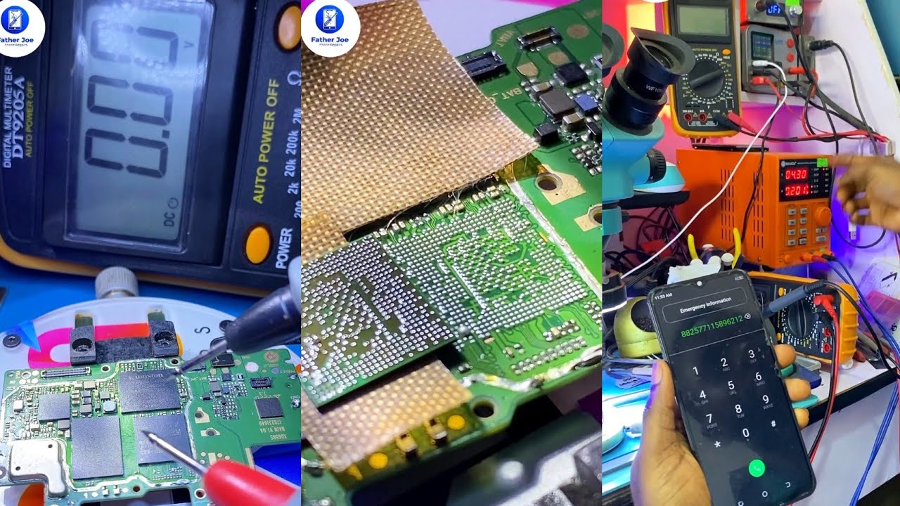 Диагностика и ремонт TECNO BD4J - замена микросхемы питания и процессора в режиме реального време...
