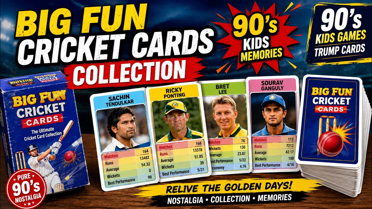 Big Fun Cricket Cards Collection | 90's Kids Games | Trump Cards | 90's Kids Childhood Memories