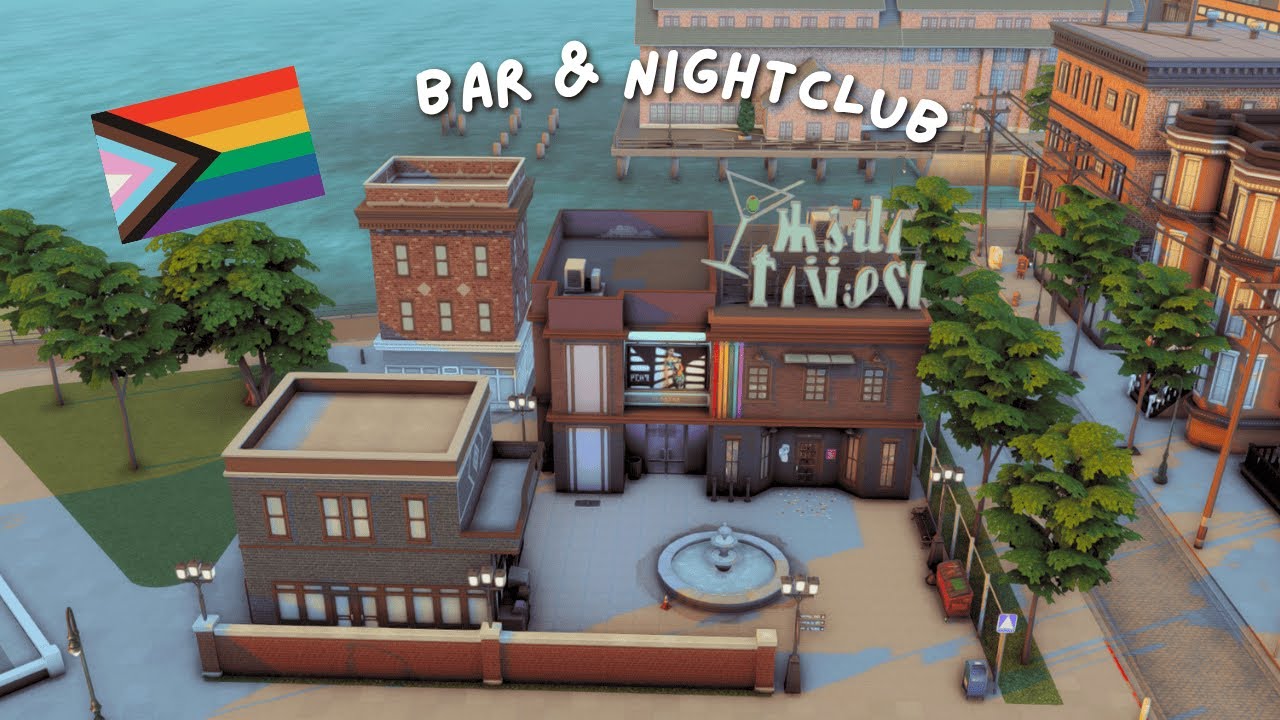 building a PRIDE bar and nightclub | sims 4 speed build