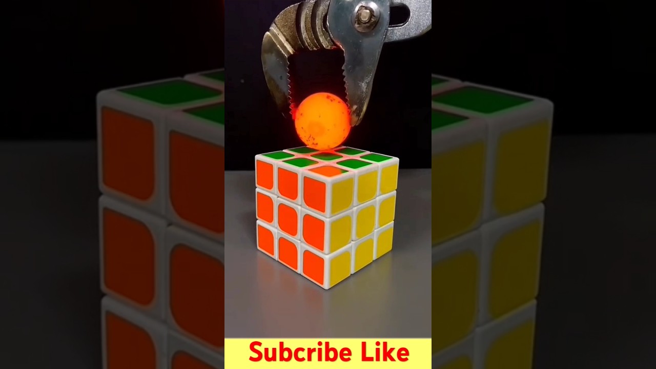 Rubix Qub Vs warm Matal ball #theexp #asmr #experiment