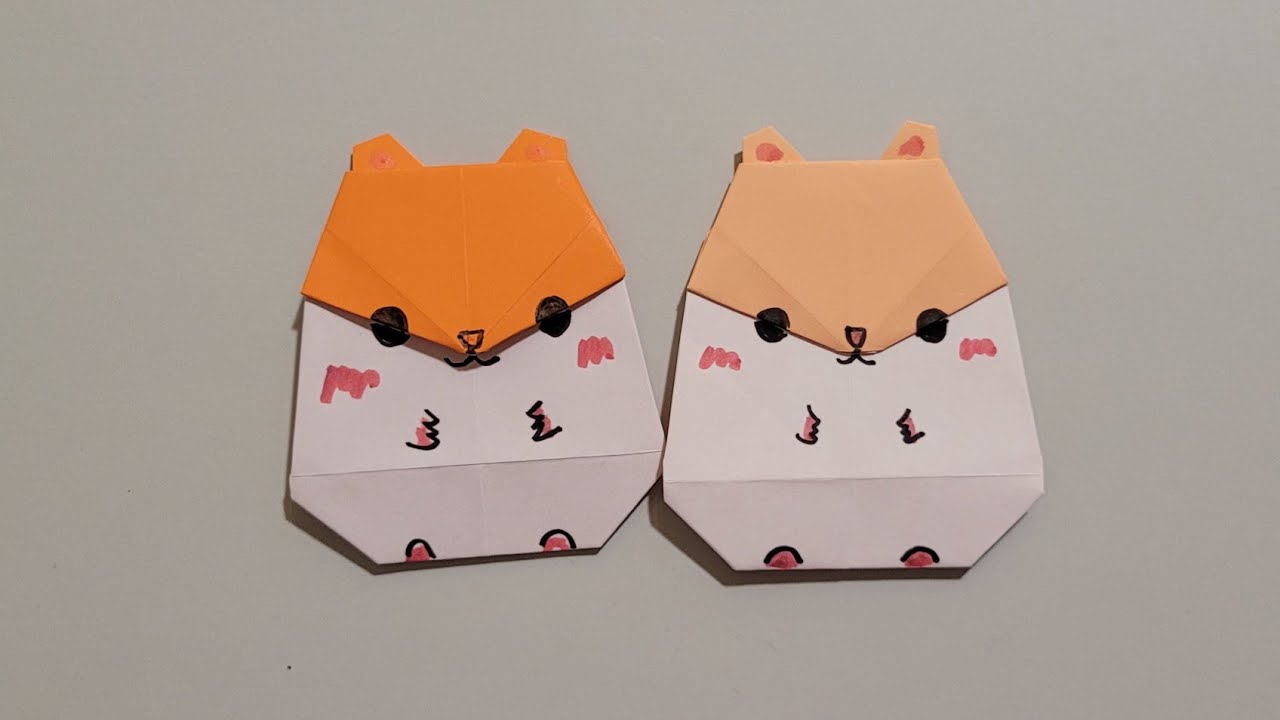 색종이접기-햄스터종이접기(햄스터접기,동물종이접기,동물접기,Rhinoceros origami,animal origami,どうぶつ 紙かみ, 犀牛 折纸,재미있는종이접기,하이루,종이접기)