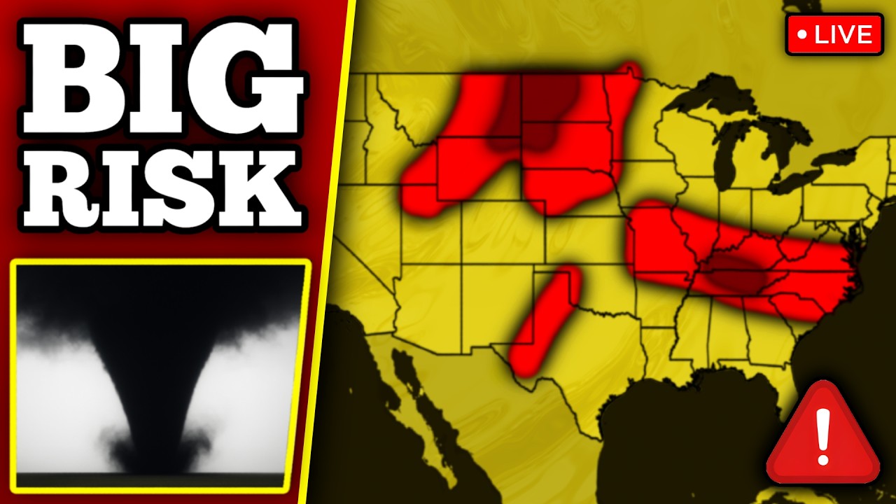 🔴 BREAKING TORNADO THREAT COVERAGE - Large Tornadoes Possible With LIVE Storm Chasers...