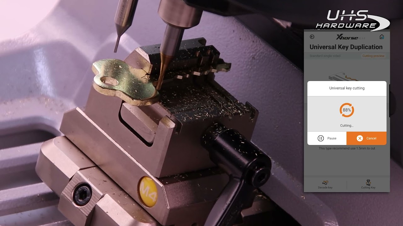 How To Cut SC1, KW1 & BEST A Keys Xhorse Dolphin XP005 & Mini Condor using M4 Clamp