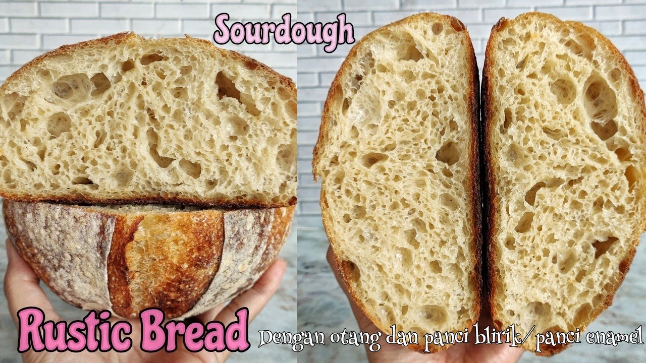 Cara membuat Rustic bread dengan otang dan panci blirik (enamel)
