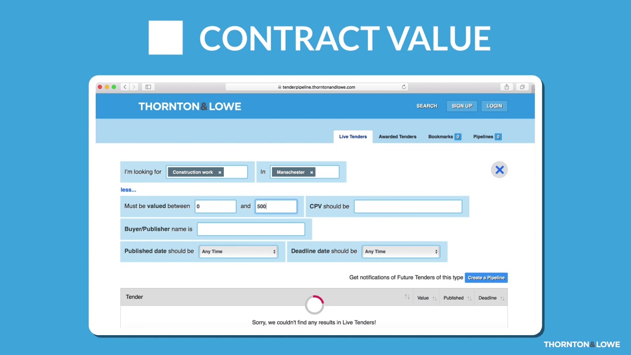 Free - Tender Pipeline - Search Options