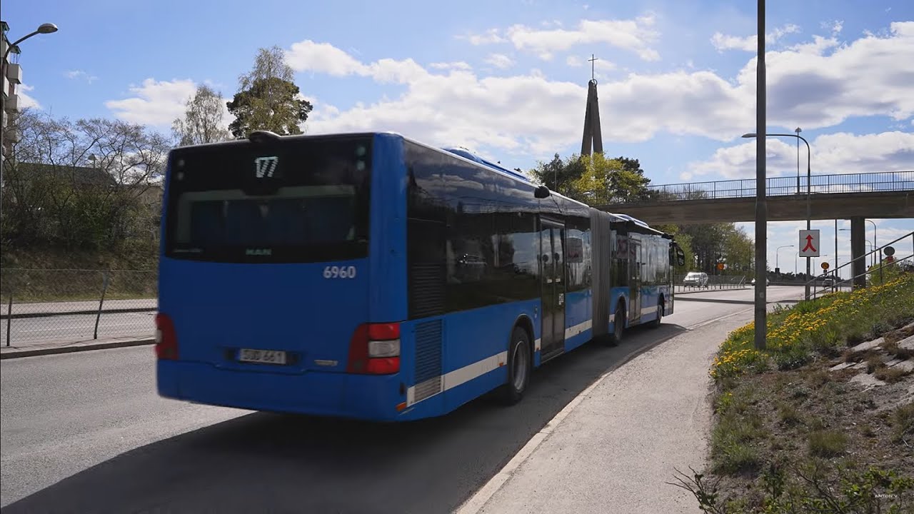 Sweden, Stockholm, bus 177 ride from Danderyds sjukhus to Nockeby