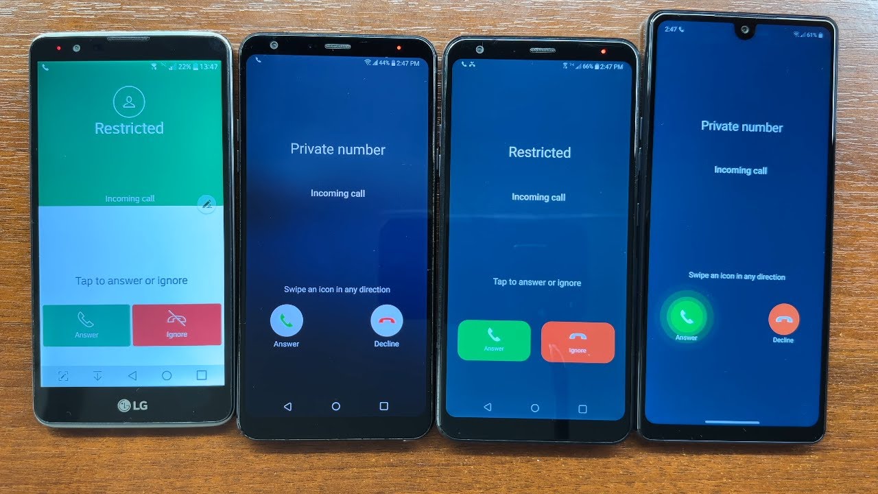 LG Stylo 2V vs Stylo 4 vs Stylo 5 vs Stylo 6 Incoming Call with Private & Restricted Numbers Calling