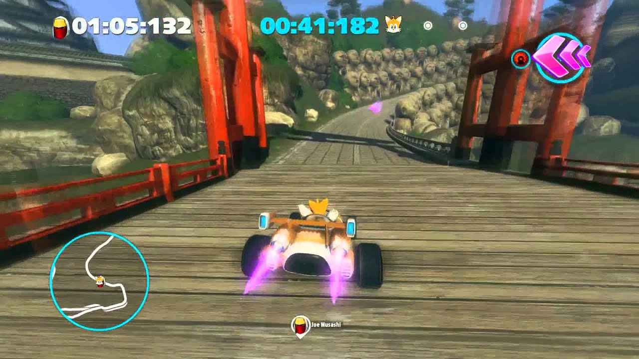 Sonic & All-Stars Racing Transformed (PC) - S-Class, Tails vs. Joe Musashi, Shrine Time, Sprint