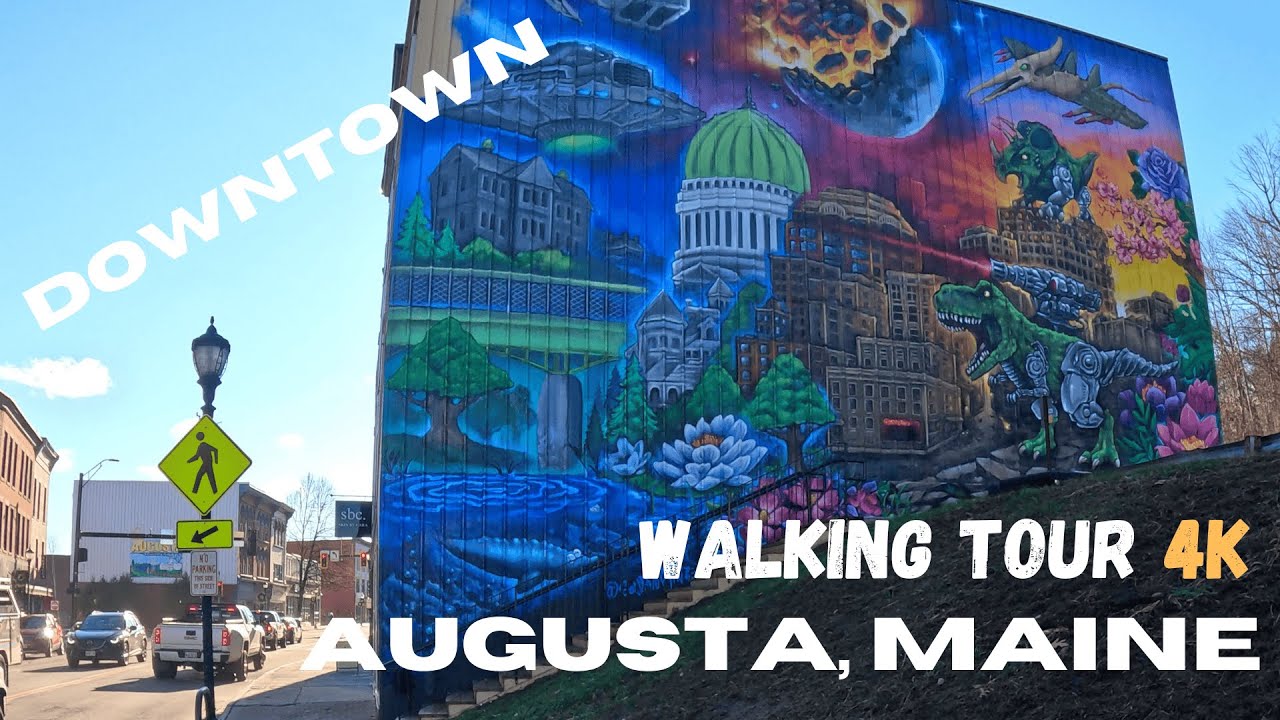 🇺🇸 Augusta, Maine - Downtown Walking Tour 4k