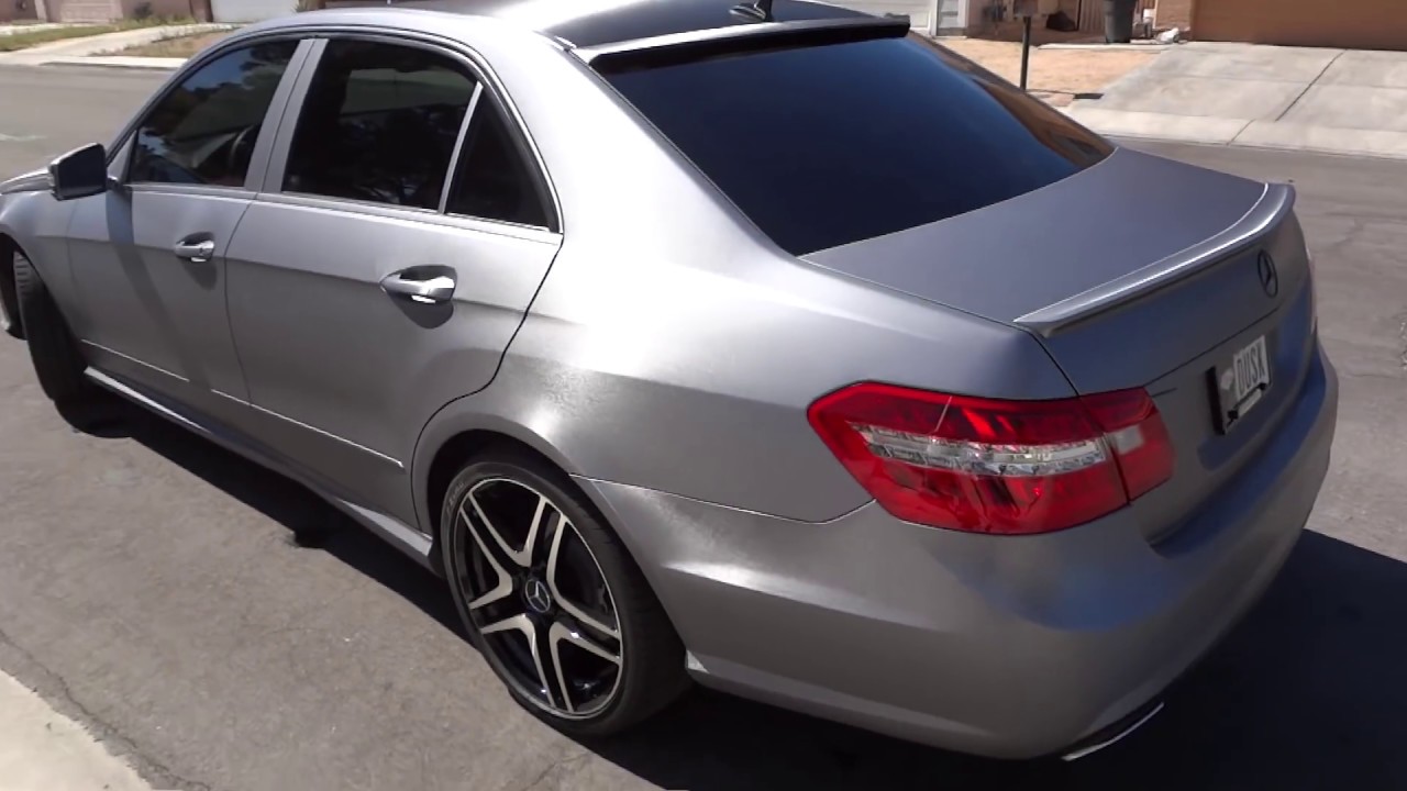 Mercedes-Benz E350 3M Brushed Steel & Brushed Black Metallic vinyl car wrap