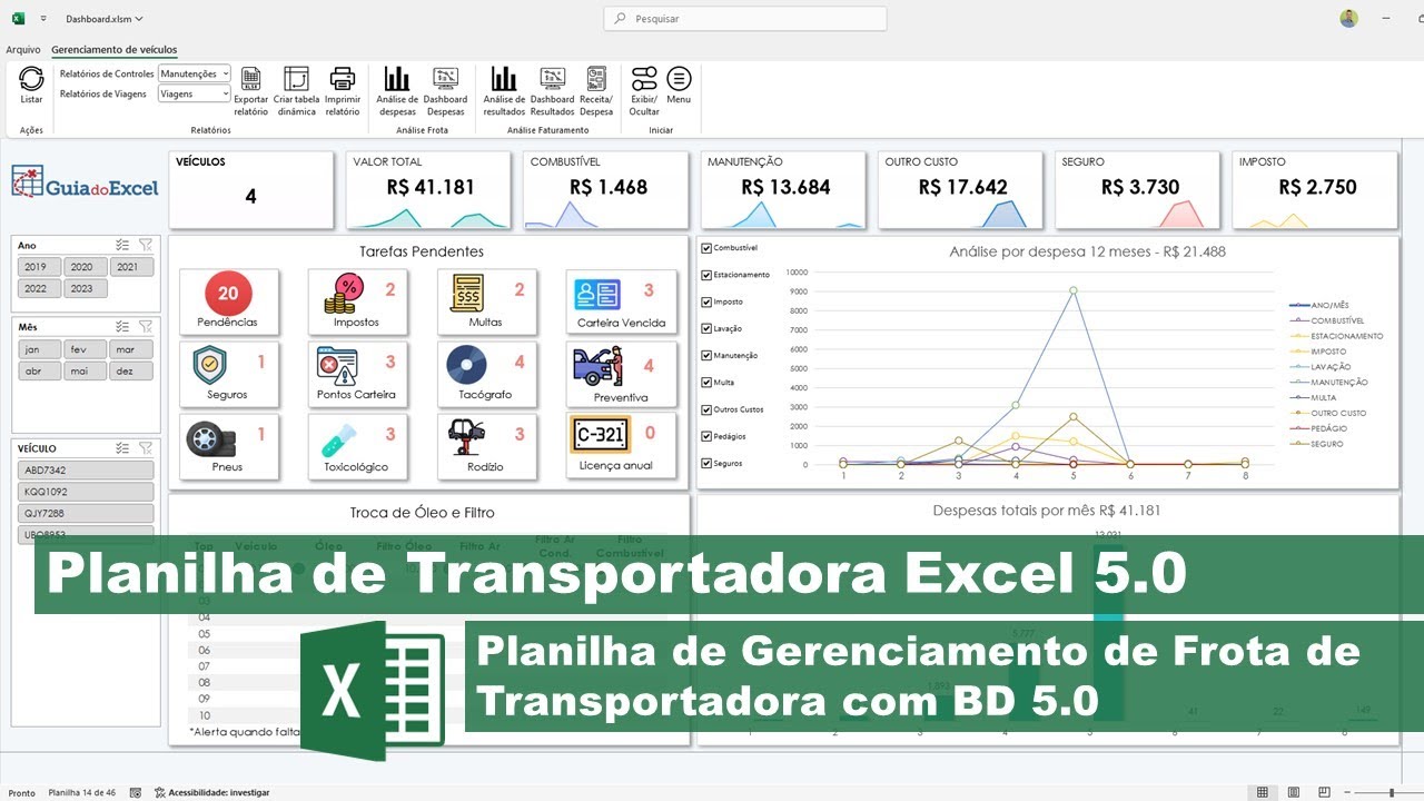 Planilha de Gerenciamento de Transportadora 5.0