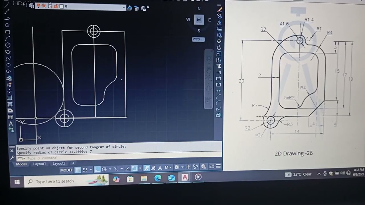 AUTOCAD PRACTICE DRAWING 014