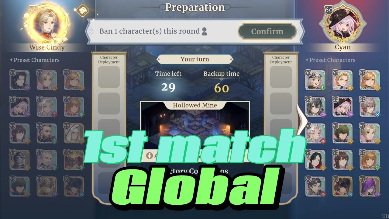Sword of Convallaria Global - 1st match PvP - Elysium Smash - Deployed Characters!