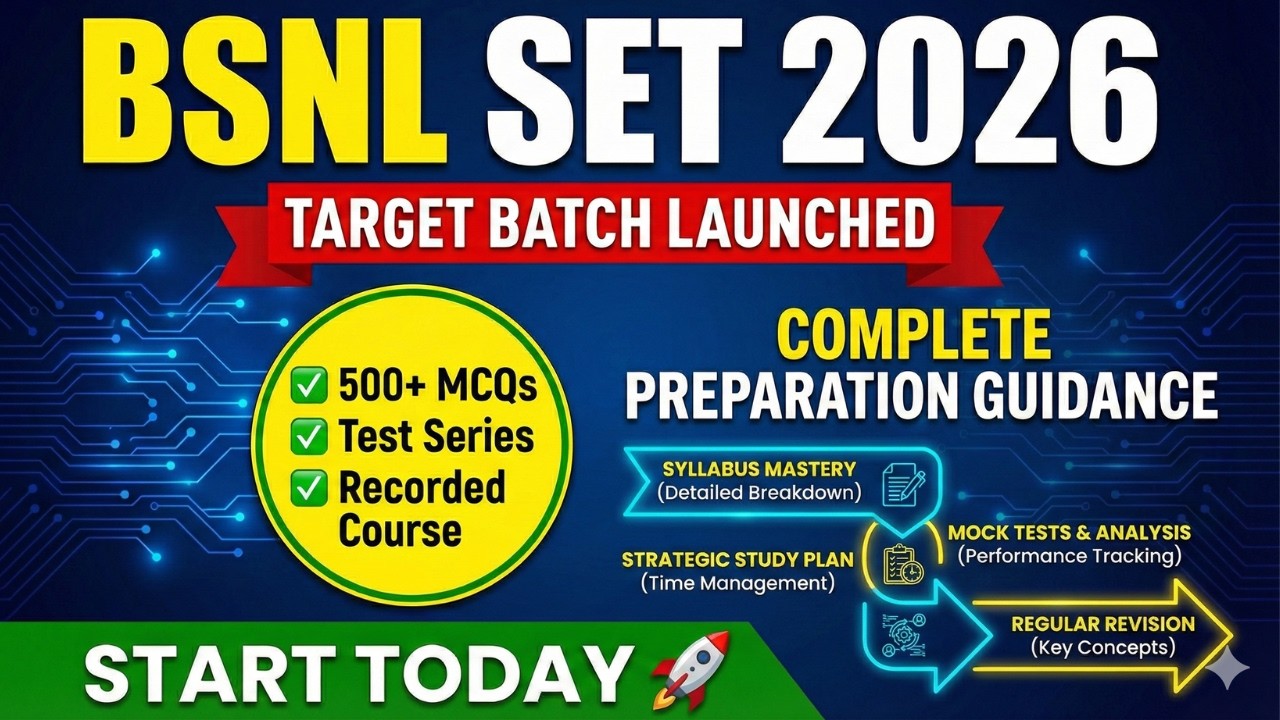 BSNL SET 2026 Preparation Course | Syllabus, Strategy, Test Series & MCQs