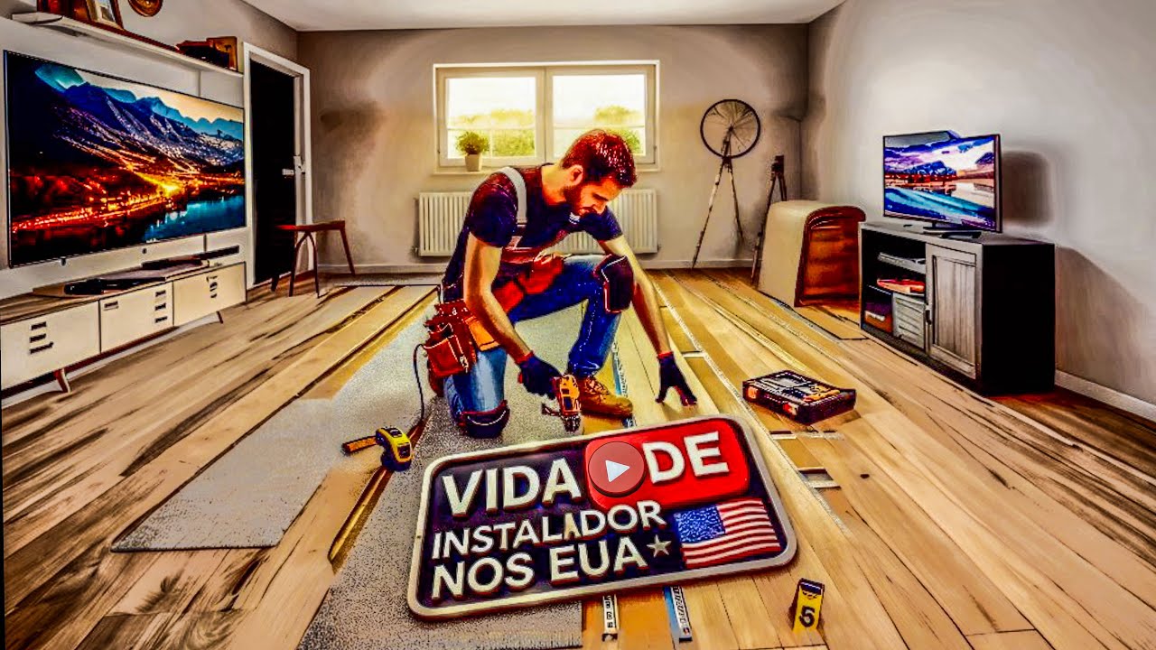A VIDA DE UM INSTALADOR DE PISOS NOS EUA-UM DIA DE TRABALHO COMPLETO!