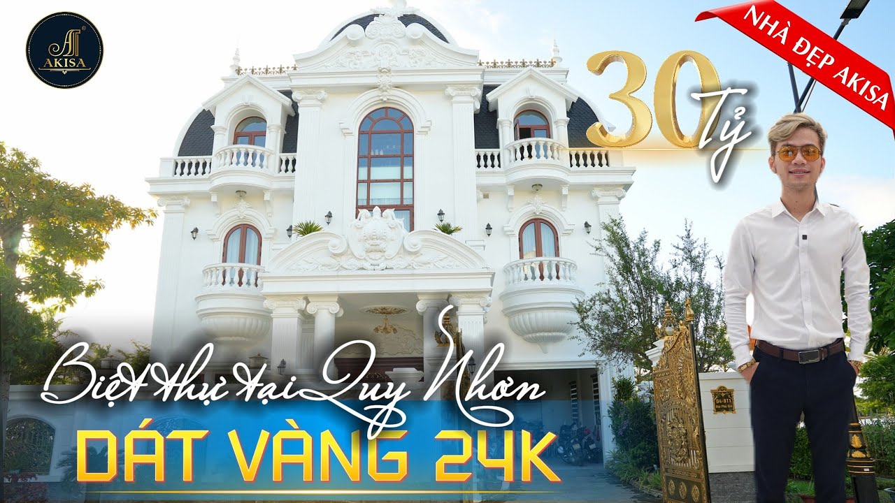 Trải nghiệm Biệt thự DÁT VÀNG 24K -trị giá hơn 30 TỶ trong khu SIÊU GIÀU tại Quy Nhơn |Nhà đẹp Akisa