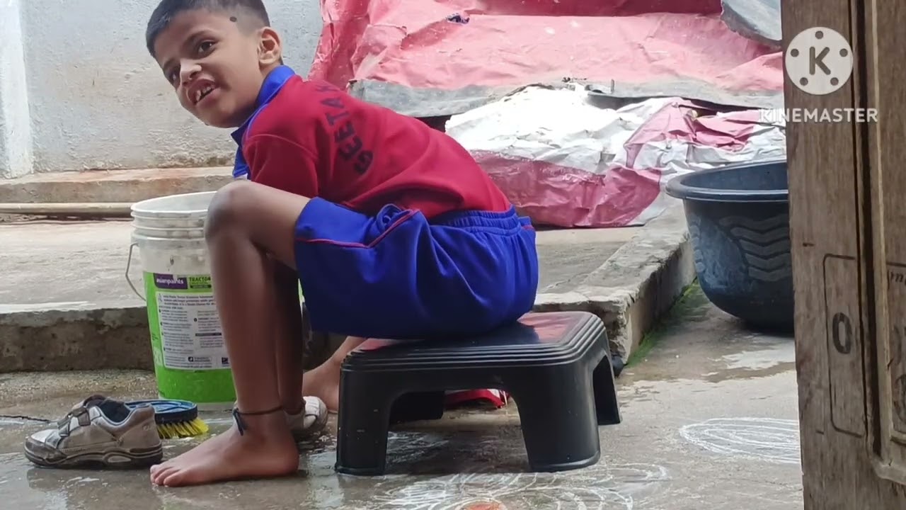 Ma chinnu 👟🧦👔🪢 anni washing chesadu frds 😎 chudandi 🤩