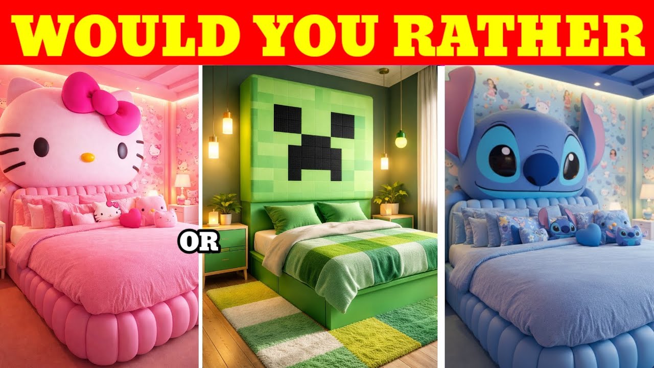 Что бы вы предпочли... построить свою милую спальню? | #wouldyoudare #viral #hellokitty #stitch #...
