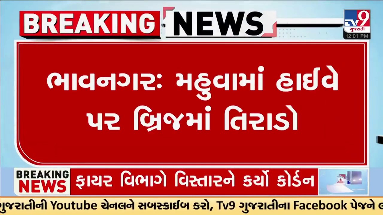 મહુવામાં હાઇવે પર બ્રિજમાં તિરાડ | Cracks | Bridge | Bhavnagar | TV9Gujarati