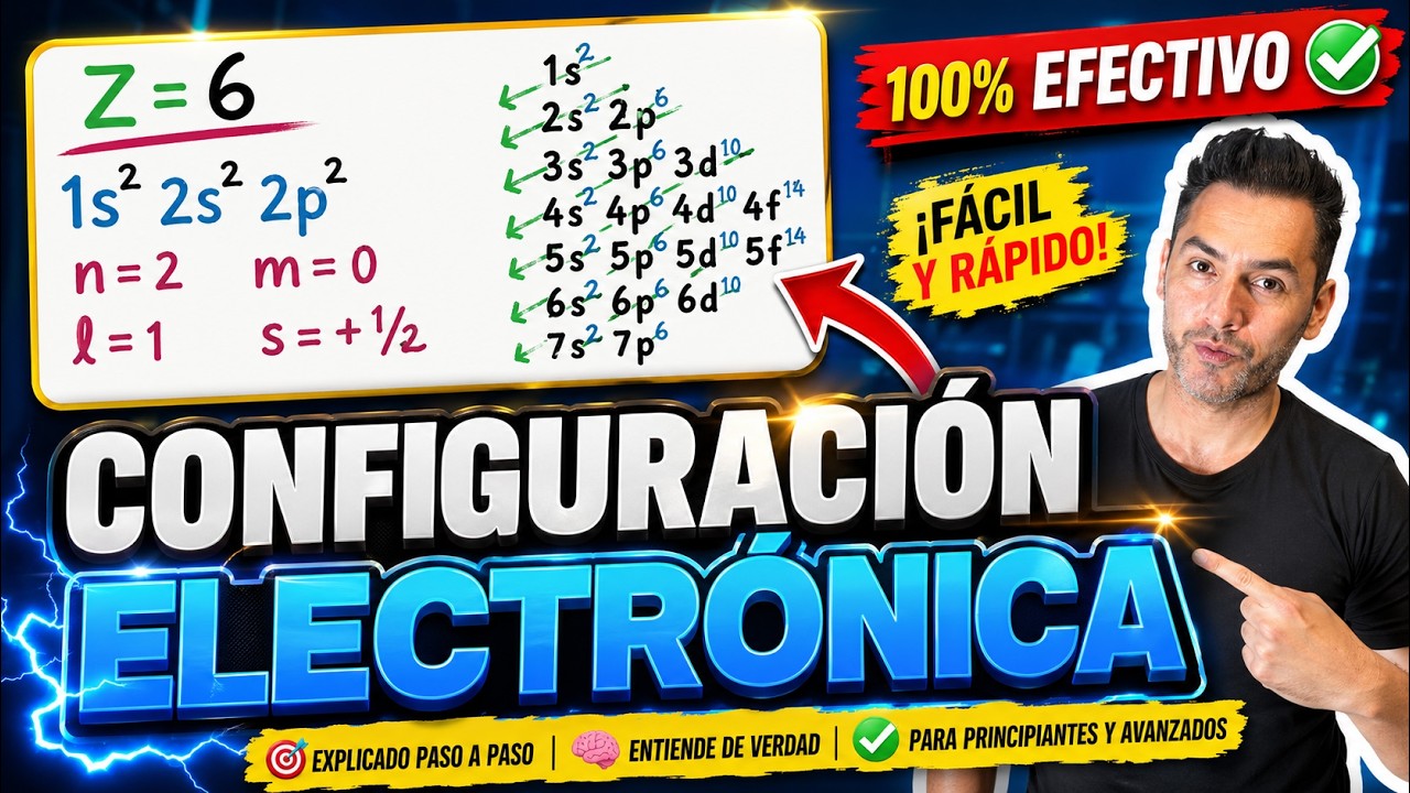 ✅CONFIGURACIÓN ELECTRÓNICA con NÚMEROS CUÁNTICOS [𝙈𝙚𝙟𝙤𝙧 𝙀𝙭𝙥𝙡𝙞𝙘𝙖𝙘𝙞ó𝙣 😎​🫵​💯​] Química