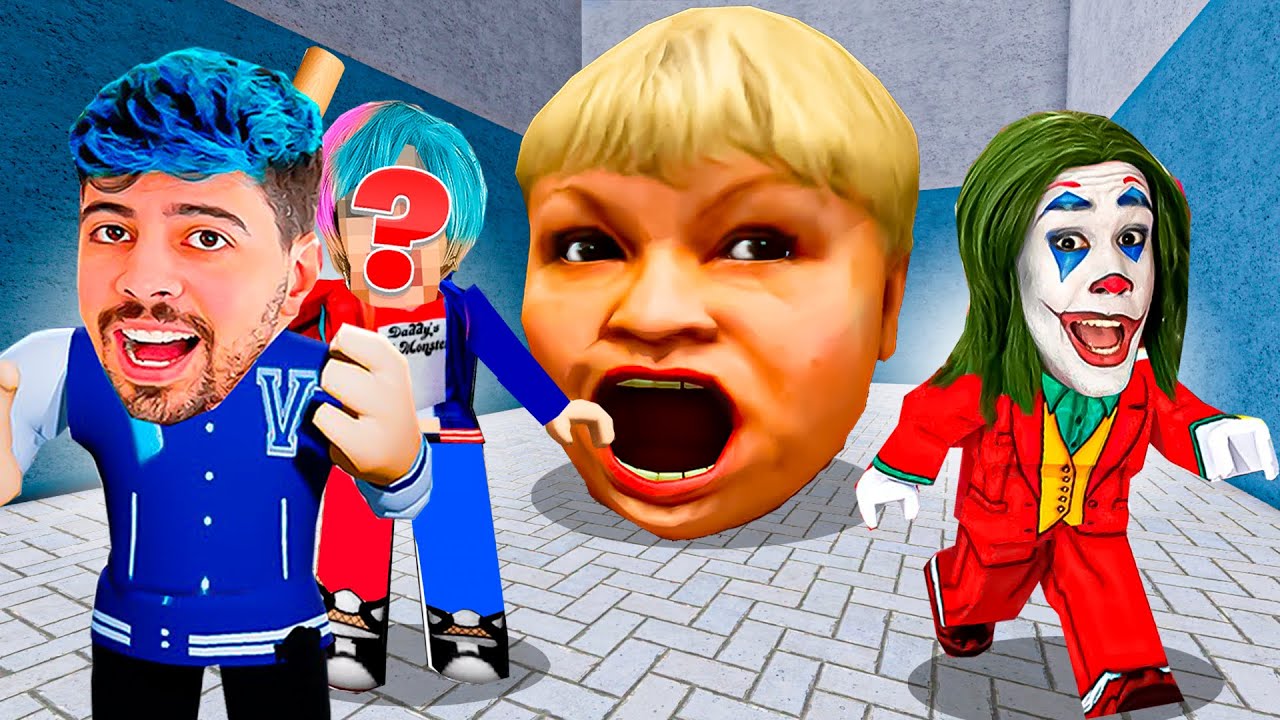 TENTAMOS FUGIR DA CABEÇA  GIGANTE DA MULHER NO ROBLOX!! (Escape Angry Head)