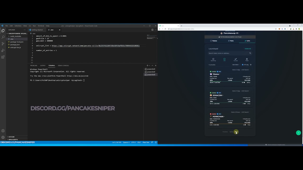 How to use the Unicrypt Sniper Bot
