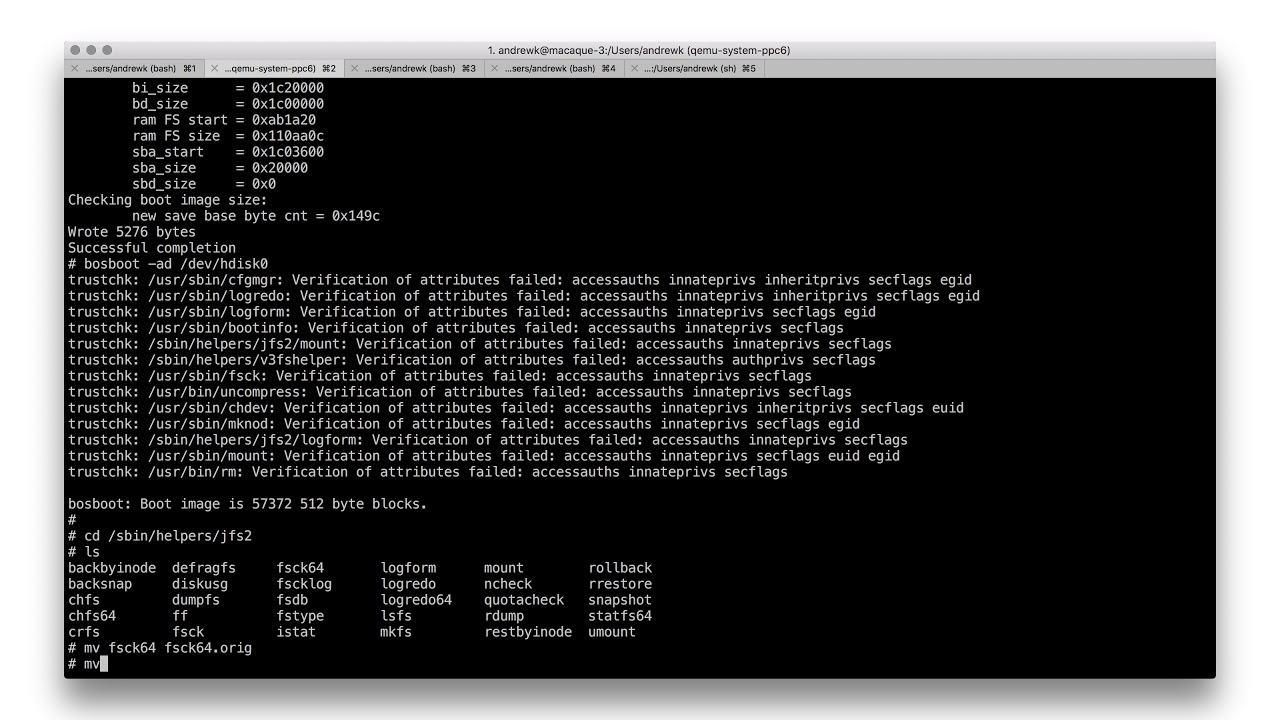 AIX 7.2 installation in QEMU