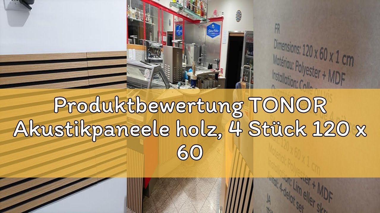Produktbewertung TONOR Akustikpaneele holz, 4 Stück 120 x 60cm - 2,88m² Wandpaneele holz Holzpaneele