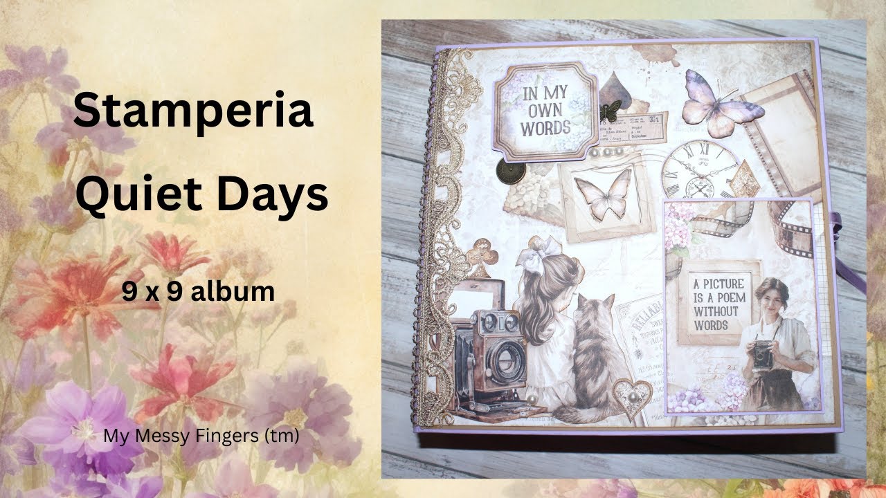 Stamperia - Quiet Days - 9 x 9 mini album - building Right back panel