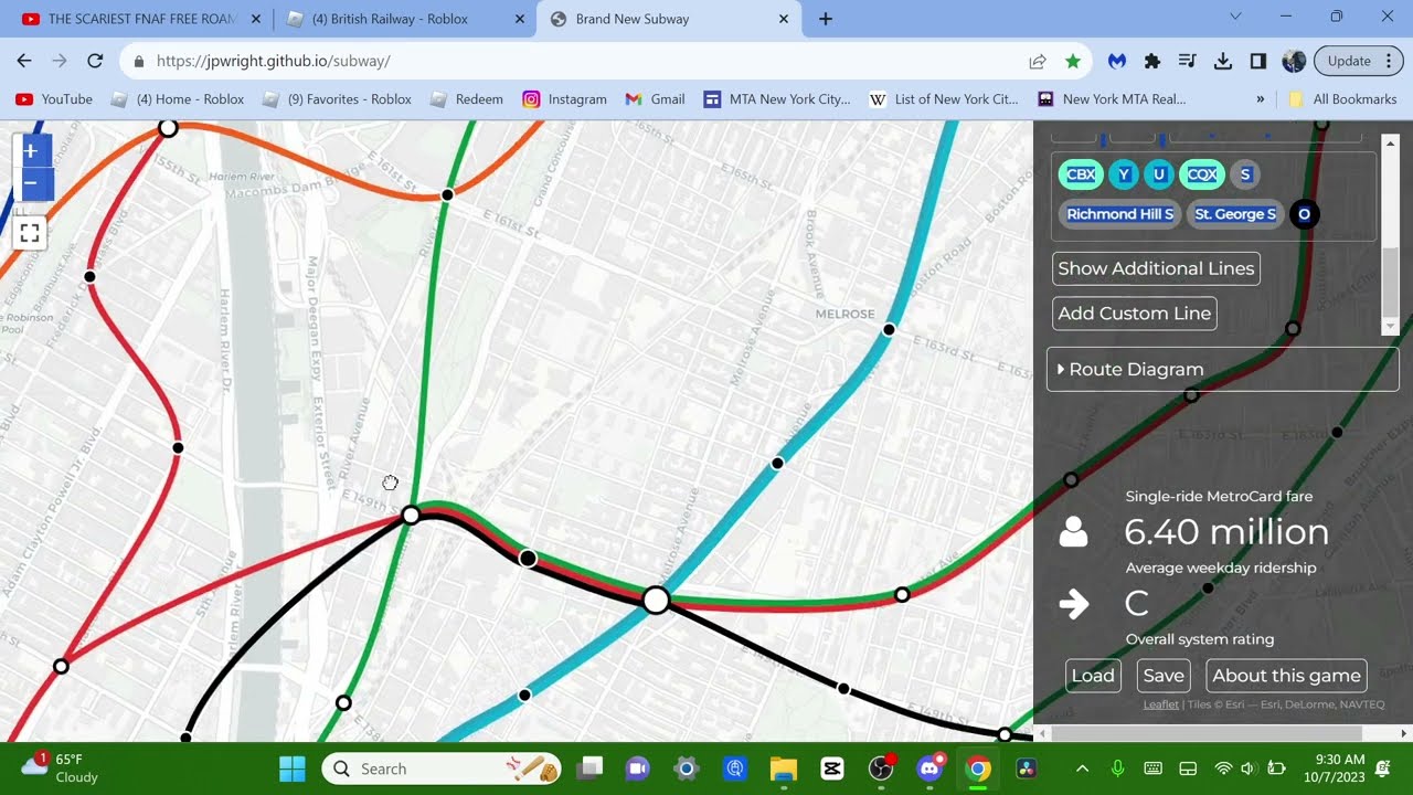 My Updated Brand New Subway Map