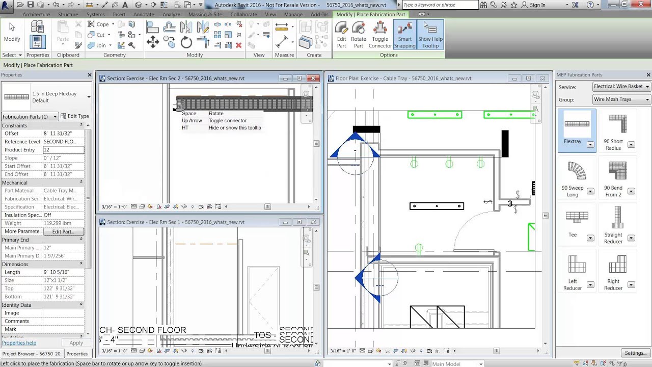 Revit MEP 2016   06 electrical cable tray for fabrication