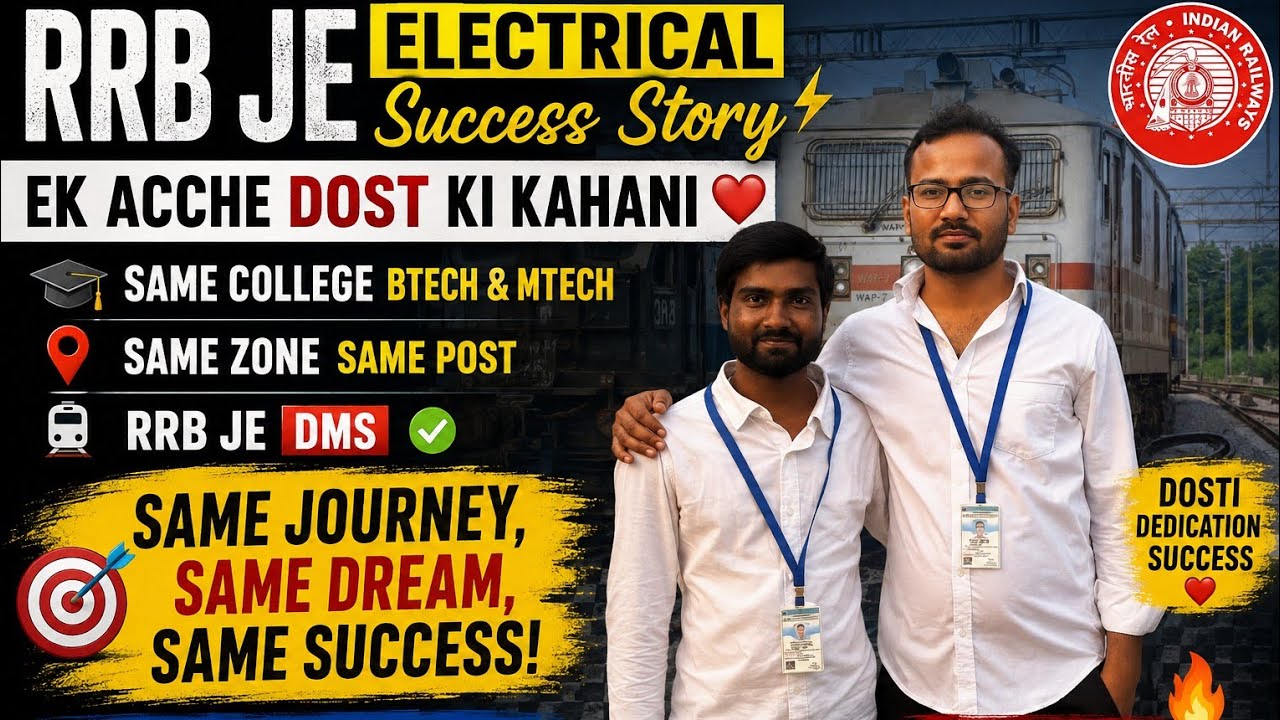 RRB JE Success Story | Aspirant to Junior Engineer | Same Journey! 🔥#rrb#rrbje #success