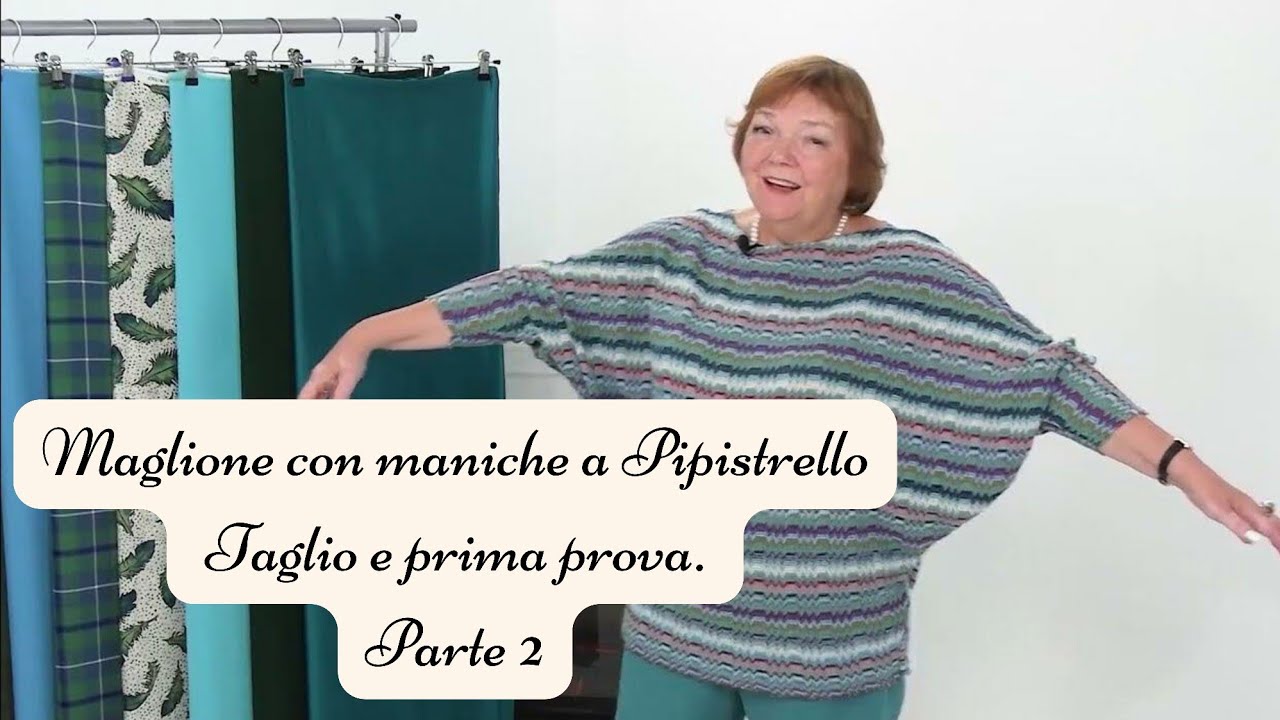 Maglione con maniche a Pipistrello. Taglio e prima prova. Parte 2