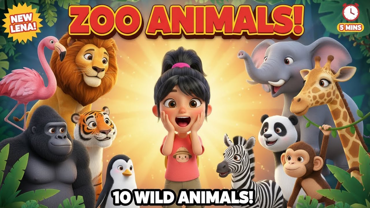“You Won’t BELIEVE These Zoo Animals! 🦁 Learn 10 Wild Animals with Leena | Kids Education”