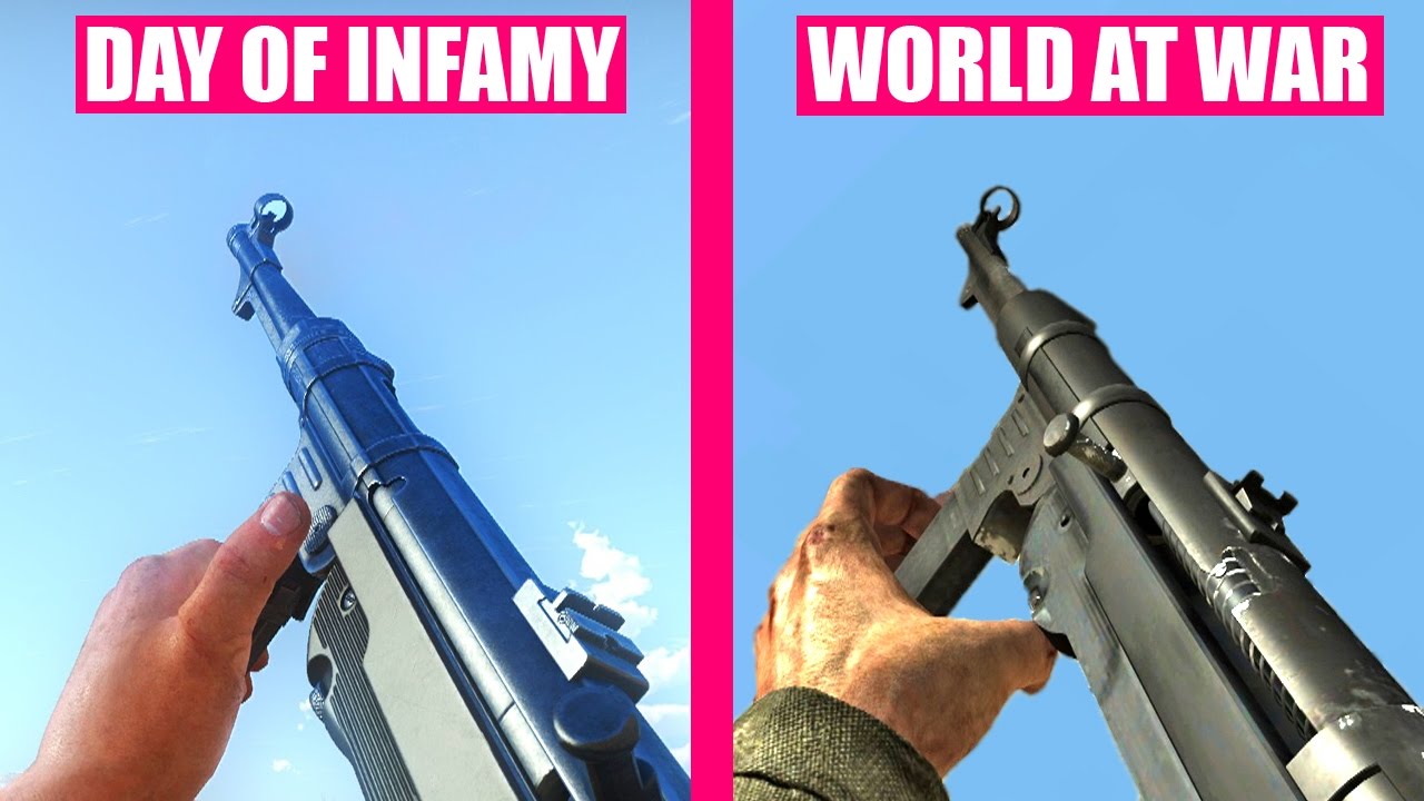 Day of Infamy vs Call of Duty World At War - Weapons Comparison