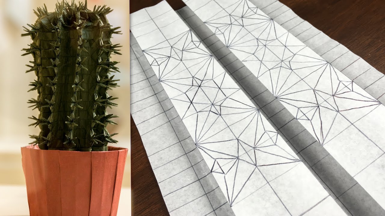 Origami Cactus Tutorial [Robert J. Lang] #1/3 Precreasing