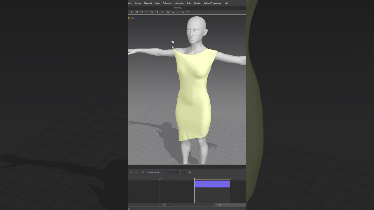 Simple, one shoulder dress in Marvelous Designer ✨ #3dart #marvelousdesigner #digitalfashion #clo3d