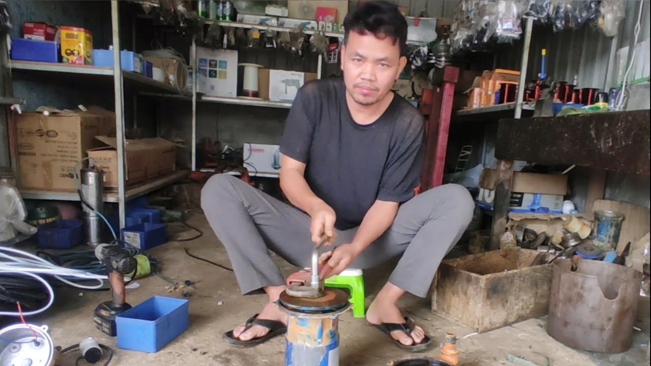 ជួសជុលម៉ូទ័របូមទឹក1សេះ How repair water pump motor 1hp  