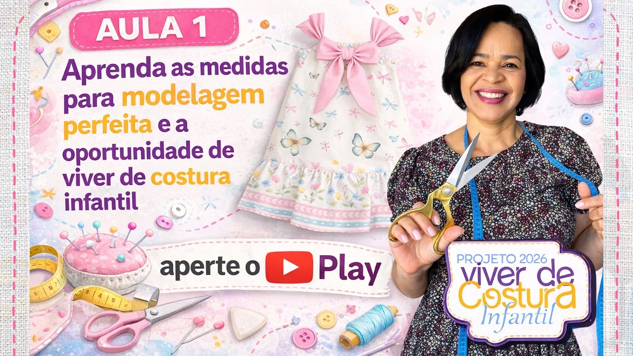 AULA 1 - Aprenda as medidas para modelagem perfeita e a oportunidade de viver de costura infantil