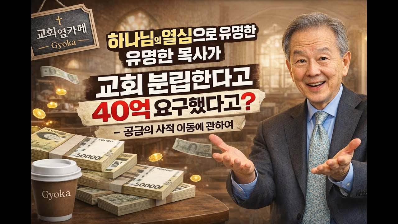 『하나님의 열심』 으로 유명한 목사가 교회 분립한다고 40억 요구했다고? - 공금의 사적 이동에 관하여 - 교회 옆 카페(교카)