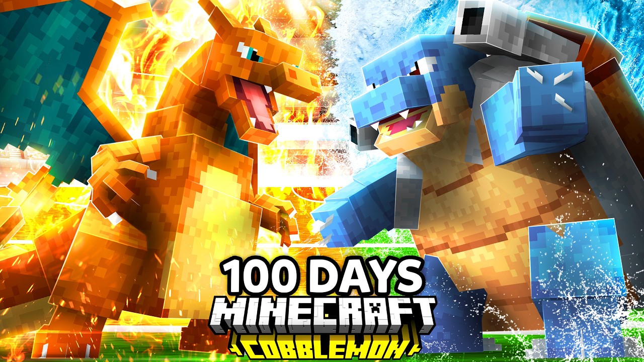 I Spent 100 Days as GYM LEADER Pok&eacute;mon Minecraft VS. my Rival! (Duos Cobblemon)