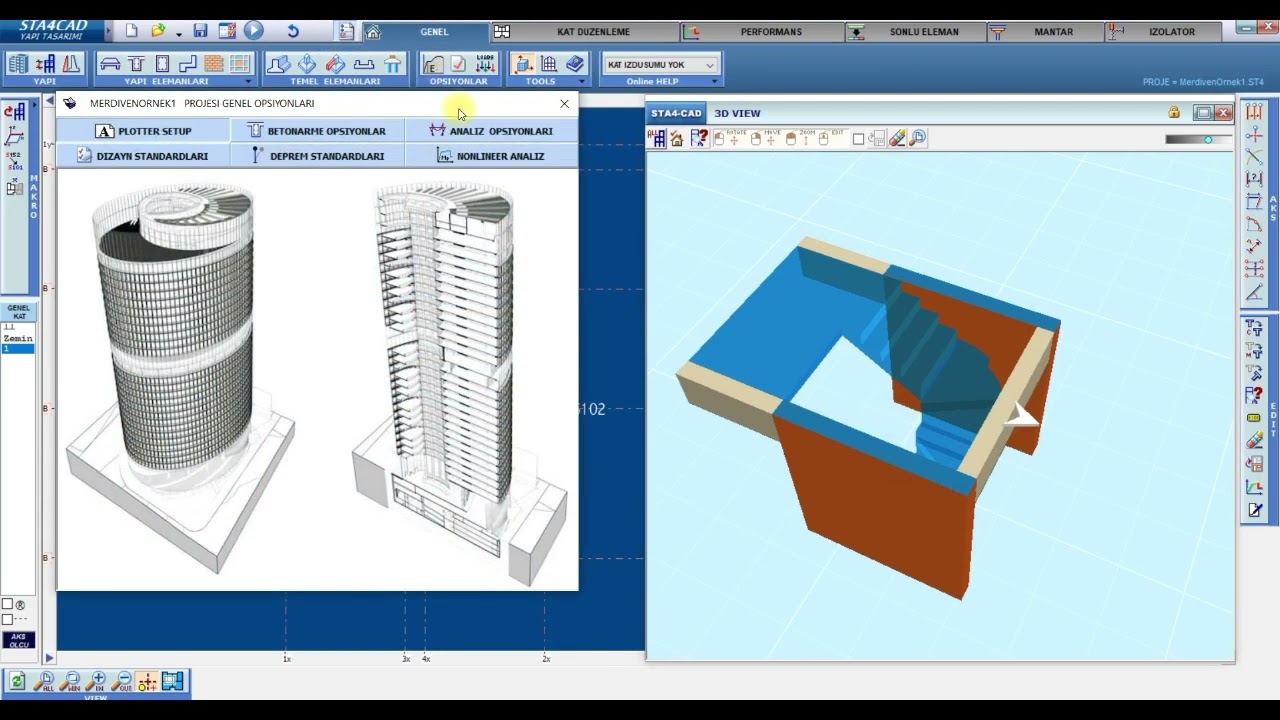 STA4CAD'de Merdiven Modelleme