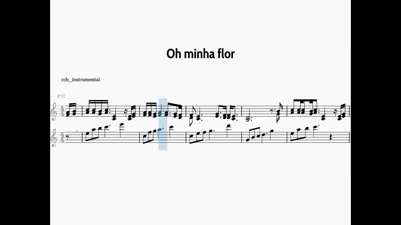 Oh minha flor | Partitura simplificada