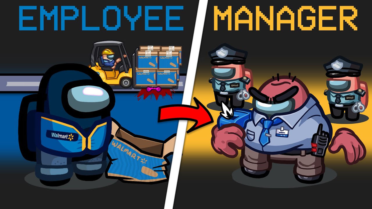 Employee VS EVIL Manager Impostor in Among Us!