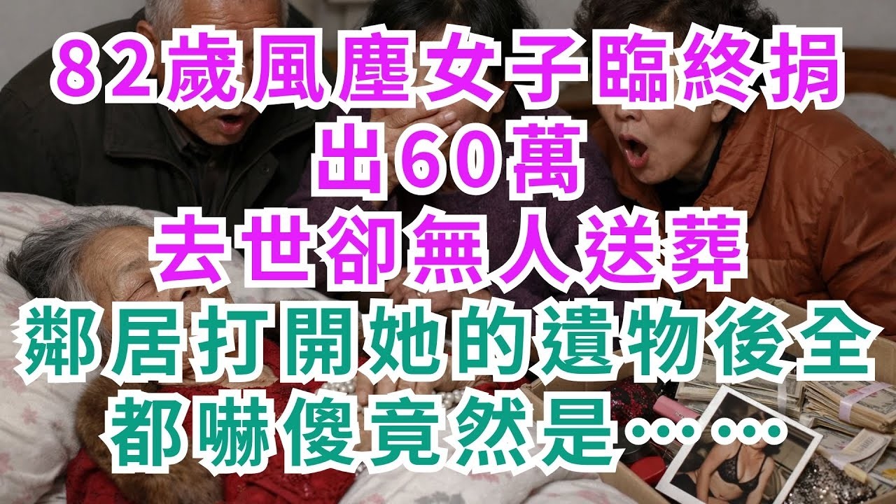 深夜淺談 82歲風塵女子臨終捐出60萬，去世卻無人送葬，鄰居打開她的遺物後全都嚇傻竟然是……#淺談人生 #民間故事 #孝順 #兒女 #讀書 #養生 #深夜淺讀 #情感故事 #房產 #晚年哲理