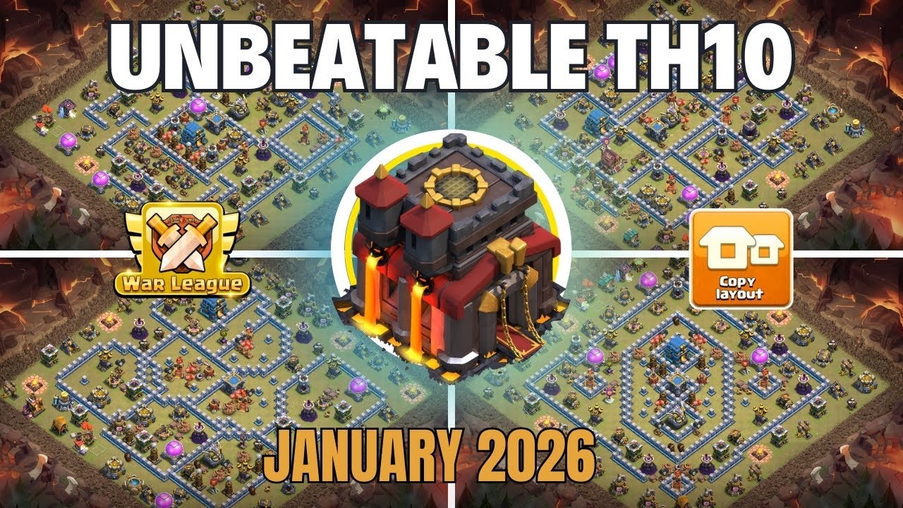 Top10! TH10 War Base 2026 + Copy Links | Best Town hall 10 CWL Base Layouts