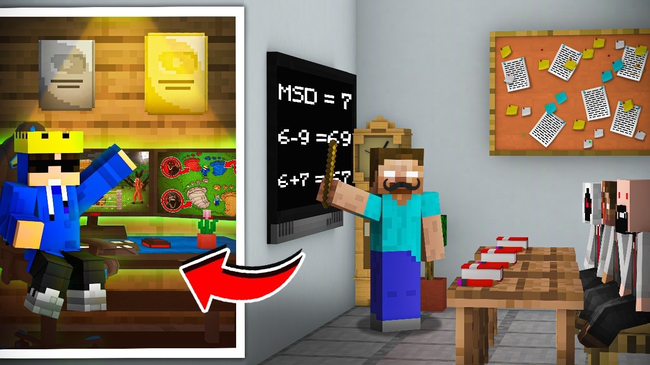 I Build a Secret Gaming Room Inside Scary School in Minecraft