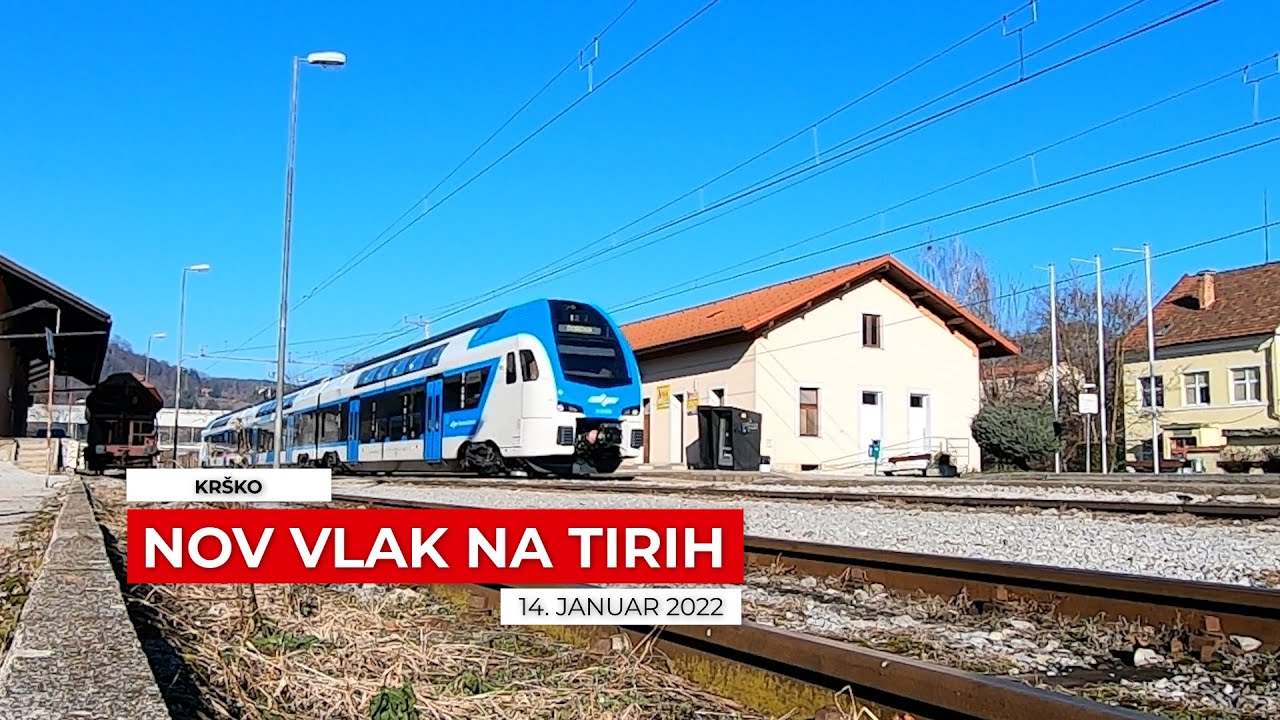 Nov dvonadstropni vlak Slovenskih železnic na postaji Krško, 14. januar 2022