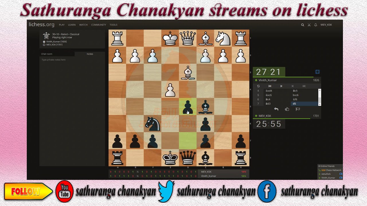 Scotch Game: Classical Variation,lichess.org live chess, Tamil chess channel, live chess analysis.